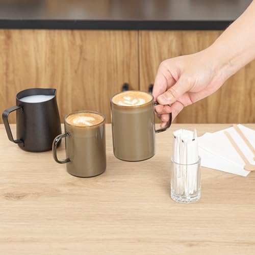 Restaurantware Glass Coffee Mug 12 Count 7 Oz Borosilicate Tea Cup with Ergonomic Handle, Dishwasher-Safe Gray Thermal Resistant Mug for Hot and Cold Drinks - Image 5