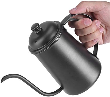 650ML Gooseneck Kettle | Sturdy Stainless Steel Coffee Tea Pour Over Kettle | Managed Flow for Home Brewing/Drip Coffee | Oxidation - & Non - Slip Base (Black) - Image 2