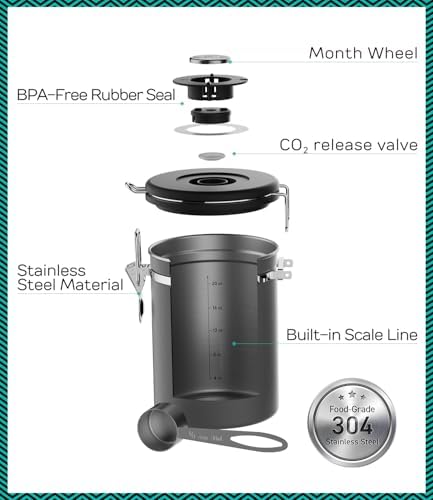 Coffee Gator Coffee Canister, 22oz Airtight Stainless Steel Container - Image 5