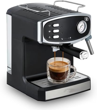 20 Bar Espresso Machine for Home, Compact Espresso Maker with Milk Frother Steam Wand, Pressure Gauge & 54oz Water Tank, Fast Brewing for Cappuccino, Latte, Black by WZONICE98