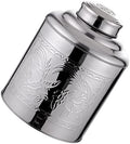Tea Jars Storage Tea Jars Storage, Stainless Steel Tea Canister Silver Kitchen Food Storage Jars 100g Tea Tin Coffee Dispenser with Sealed Lids Airtight Loose Leaf Tea Container (Silver 14X10.5X6.5CM) by Unknown