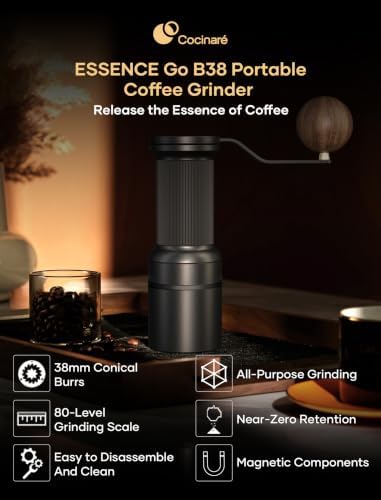 Cocinare ESSENCE GO B38 Pro Manual Coffee Grinder – Capacity 30g - Image 2