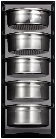 Normcore 58mm Portafilter Basket Storage Holder, Holds 5 Espresso Filter Basket Rack Acrylic Stand for 58mm Portafilter Baskets, Frosted Black - Image 2