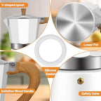 2-in-1 Aluminum Moka Pot Set with Electric Stove Classic - Image 5