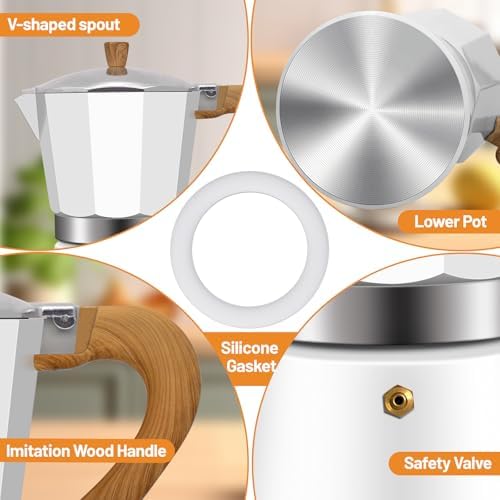 2-in-1 Aluminum Moka Pot Set with Electric Stove Classic - Image 5