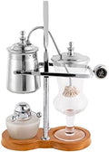 Belgian Balance Siphon Coffee and Tea Maker Belgian Belgium Luxury Royal Family Retro Coffee Pot 400ML Silver Syphon Coffee Brewer (Silver) by GXFCHYL