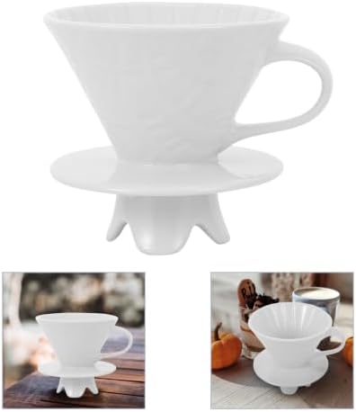 BESTOYARD Ceramic Coffee Dripper Filter Cup with Four Feet, White Kitchen - Image 5