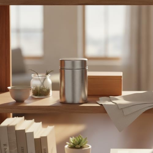 Pure Titanium Tea Canister, Metal Food Storage Container for Loose Leaf Tea and Tea Bags, 9.5 fl oz Jar for Home or Travel (1 PC) - Image 2