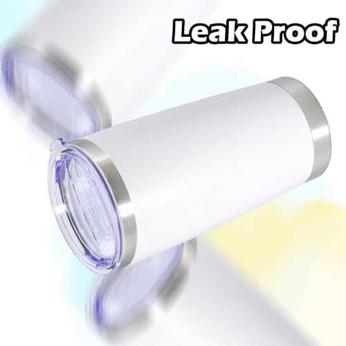 20oz Tumbler Insulated Tumblers Vacuum Coffee Mug with Lid White 12Pack - Image 6