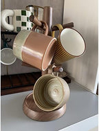 LIU- Coffee Mug Tree Holders for Counter,Wooden Tea Cups Holder Stand with 6 Hooks,for Kitchen Cafe Bar Countertops，Brown - Image 5