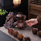 Dragon Kung Fu Tea Set for Adults –Ceramic Chinese Tea Ceremony Set with Teapot, Fair Cup & 6 Cups, Handcrafted Rustic Pottery Teaware, Traditional Gift for Oolong Pu-Erh Tea Lovers - Image 3