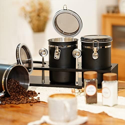 3×63OZ Stainless Steel Coffee Container with Shelf and Scoop for Coffee Bar - Image 2
