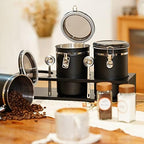 3×63OZ Stainless Steel Coffee Container with Shelf and Scoop for Coffee Bar - Image 2