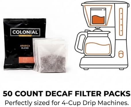 Colonial Coffee Decaf Dark Roast Hotel Filter Packs, 0.5oz, 50 Ct - Image 5
