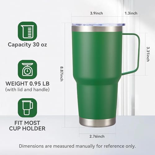 30 oz Stainless Steel Tumblers Bulk with Handle and Lid, 8 Pack - Image 5