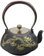 tetsubin Cast iron Tea Kettle workshop Healthy japanese Tea pot with Stainless Steel Infuser (34 oz) by Unknown