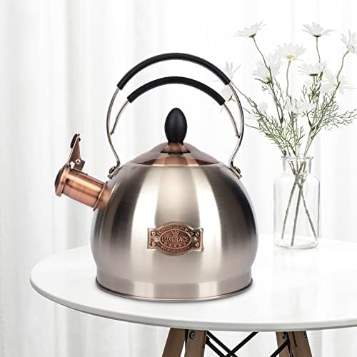 Whistling Tea Kettle Stainless Steel Teapot, Teakettle for Stovetop Induction Stove Top, Fast Boiling Heat Water Tea Pot 2.6 Quart - Image 5
