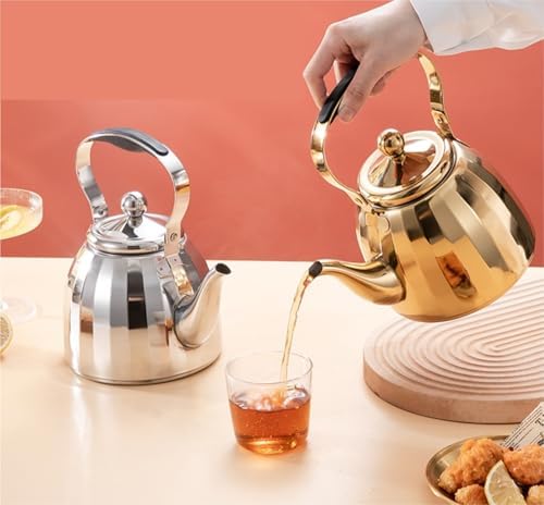 Thickened Teapot with Removable Infuser Stainless Steel for Hotels Restaurants(Silver,1.5L) - Image 3