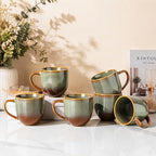 theterra Ceramic Coffee Mugs Set of 6, 12 oz Coffee Cups with Handle by TheTerra