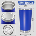 20oz Tumbler Insulated Coffee Tumblers with Lid Stainless Steel DarkBlue 4P - Image 4