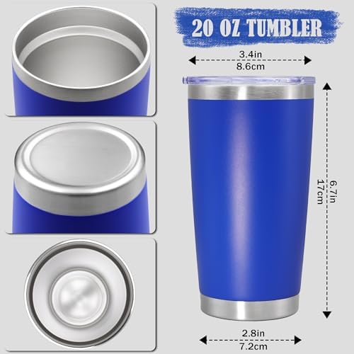 20oz Tumbler Insulated Coffee Tumblers with Lid Stainless Steel DarkBlue 4P - Image 4
