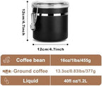 Walktosun Stainless Steel Food Container with Clear Lids Airtight Storage Container Stackable Small Canisters Kitchen Pantry Storage for Cereal, Snacks, Candy, Herbs, Spices, Sugar, Tea (1.2L Black) - Image 2