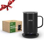 Self Heating Coffee Mug,High-Capacity- 18 oz, 180 Min Battery Life, Smart Heated Coffee Mug，Smart Mug, Simple Temperature Control Operation, Gifts for Family Members (Black) by VFZO
