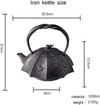 BERTY·PUYI Tea Kettle, Cast Iron Teapot, Tea Kettle with Removable Stainless Steel Infuser Internal Enamel Iron Teapots, Stovetop Tea Kettle for Kitchen Teahouses - Image 4