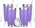 DIW 20oz Insulated Tumbler Bulk Travel Coffee Mug with Lid(Purple,4 Pack) by DIWsojournlife