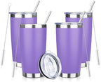 DIW 20oz Insulated Tumbler Bulk Travel Coffee Mug with Lid(Purple,4 Pack) by DIWsojournlife