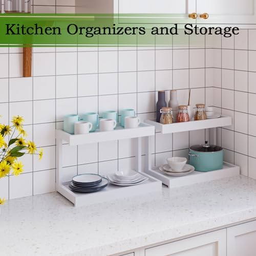 MARTY Counter Shelf Organizer, 2 Tier Spice Rack for Countertop, White - Image 4