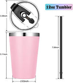 VEGOND 12oz Tumbler Stainless Steel Tumbler bulk Vacuum Insulated Double Wall Travel Tumbler with Lid and Straw Reusable Tumbler, Pink 6 Pack - Image 4