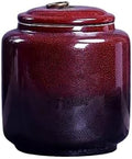Tea Tin Canister Chinese Retro Kiln Change Glaze Loose Leaf Tea Warehouse Large Sealed Storage Jar Decorative Porcelain Food Containers Canisters(Red) by Unknown
