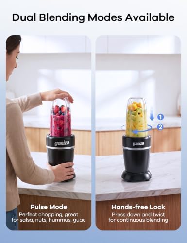 Ganiza Smoothie Blender Max 1300W, Personal Kitchen Blender & Grinder Combo - Image 5