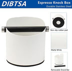 DIBTSA Coffee Knock Box, Espresso Knock Box Stainless Steel Espresso Machine Accessories with Removable Knock Bar and Non-Slip Base Coffee Grounds Container Bin, Large (White) - Image 4