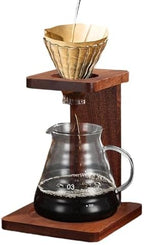 Wooden Coffee Cup Holder Coffee Tray Pad Holder Stand Pour Over Coffee Dripper Rack Insulation Pads Secure Filter Support Suitable for Gift Giving, Style B - Image 6