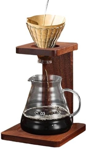 Wooden Coffee Cup Holder Coffee Tray Pad Holder Stand Pour Over Coffee Dripper Rack Insulation Pads Secure Filter Support Suitable for Gift Giving, Style B - Image 6