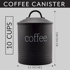 AuldHome Design Enamelware Black Coffee Canister; Modern Farmhouse Style Coffee Storage for Kitchen - Image 6