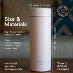 Firebelly Tea, Travel Tea Infuser Mug with Strainer, Insulated Tumbler for Loose Leaf Tea or Coffee, Leakproof Bottle for Hot or Iced Drinks, Stainless Steel Thermos with Lid, Salmon - Image 2