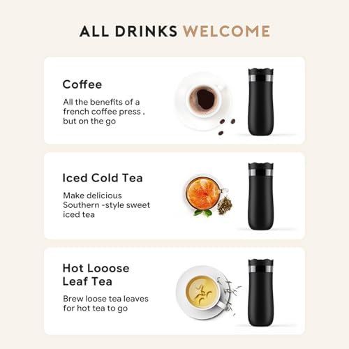 Outdoors Coffee Press Coffees Brewer Insulated Coffee Maker Quick Brews Brewer for Travel Use - Image 7