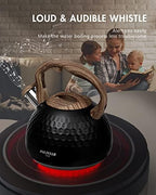 POLIVIAR Tea Kettle, Black Ti Stovetop Tea Kettle 2.7 Quart, Audible Whistling Teapot, Food Grade Stainless Steel for Anti-Rust, Anti Hot Handle, Suitable for All Heat Sources (JX2020-RA30) - Image 3