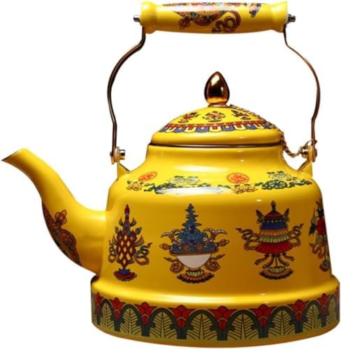 Enamel Whistle Tea Kettle Whistling Teapot Induction Suitable for Home Kitchen Cookers Electric Stovetops-4.2L/125(4.2L) by Unknown