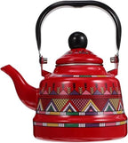 Enamel on Steel Whistling Tea Kettle, Kitchen Stovetop Teakettle for Brewing Tea and Coffee, VintageTea Pot for Living Room Decorations Domestic (Reda 2.5l) by Unknown