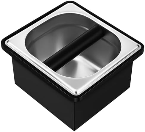 POPETPOP Stainless Steel Coffee Knock Box Bucket with Noise Reduction Base by POPETPOP