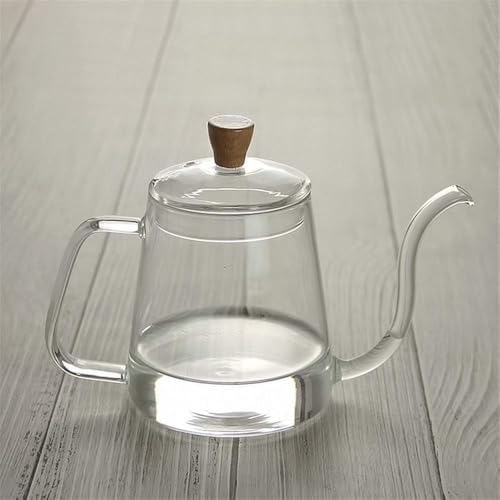 Coffee Pots Drip Coffee Pot Gooseneck Spout Coffee Drip Kettle High Borosilicate Heat Resistant Glass 600ml Transparent Coffee Kettle Pour Gooseneck Kettle Over - Image 3