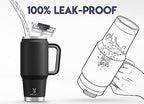 Meoky 32 oz Tumbler with Handle, Insulated Tumbler with Lid and Straw, Stainless Steel Travel Mug, Keeps Cold for 24 Hours, 100% Leak Proof, Fits in Car Cup Holder (Night) - Image 3