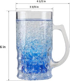 Lily's Home Insulated Double Wall Gel-Filled Acrylic Frosted Freezer Beer Glasses, Great for Enjoying Brews at BBQs and Parties, Clear with Assorted Color Bases (14 oz. Each, Set of 4) - Mug Shape - Image 3
