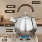 Tea Kettle Stovetop, Whistling Tea Kettle, 316 Stainless Steel Teapot with Ergonomic Cool Handle, 4.2 Quart Capacity for Coffee, Milk, and More - Image 2