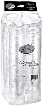 Lillian Tablesettings Elegance 320 Pack 8 oz Heavyweight Disposable Clear Coffee Mugs with Handle, Plastic Tea & Hot Beverage Cups, Crystal Clear Drinkware for Parties & Catering - Image 3