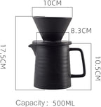 Coffee Press Ceramic Dripper 1-2 Cups Drip Filter Pot Pour Over Coffee Maker with Separate Stand for Filte 500ml Pots (500ml Black Pot) - Image 7